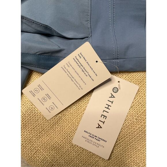 Athleta Womens Nolita Slim Tapered Crop Pant Size 10 Blue PullOn Commute Travel - Picture 5 of 11